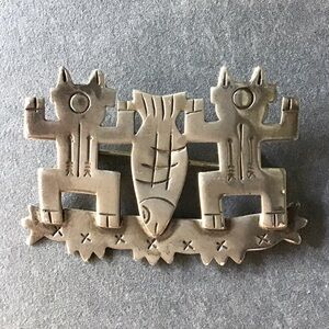 Sterling Silver Fisherman Brooch